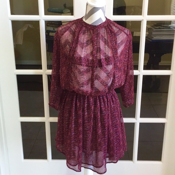 Dress Party Midi By Anthropologie In Maroon, Size: S